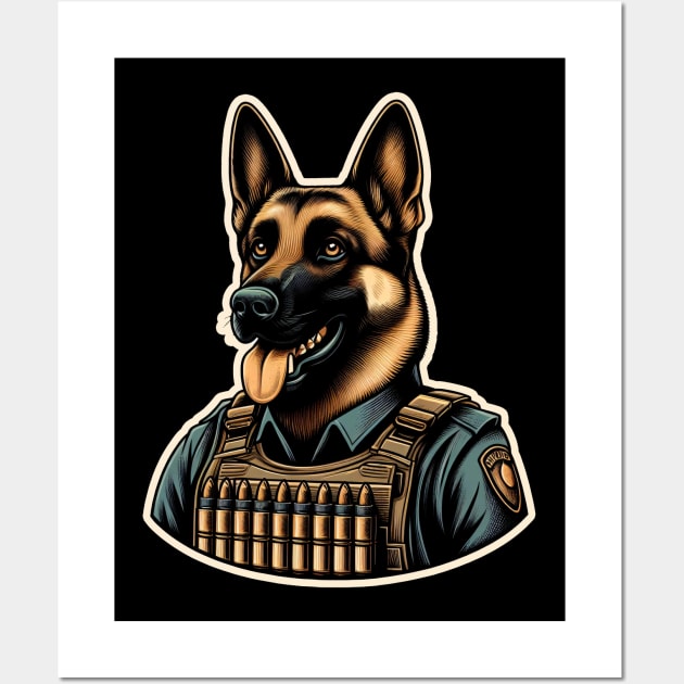 Belgian Malinois Soldier Wall Art by k9-tee